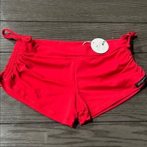 NWT Yogabela Victoria red sidestring Shorts